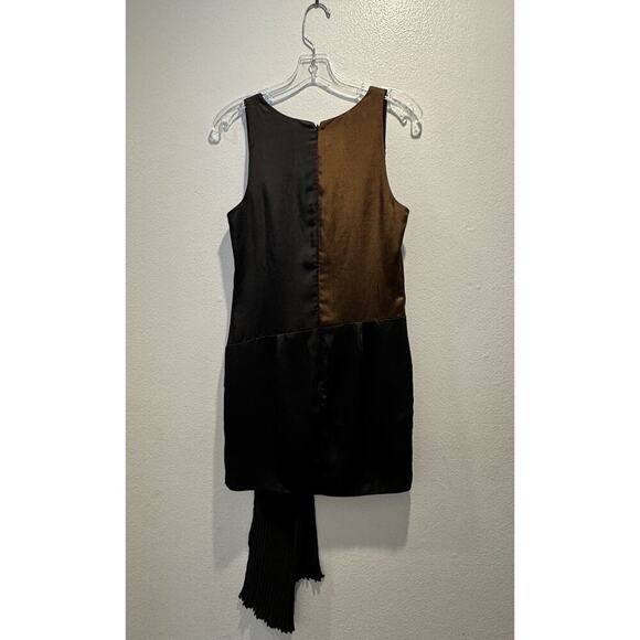 NBD Small Auriela Mini Dress Color Block Brown Black Sexy Low Cut Party READ - Picture 2 of 13